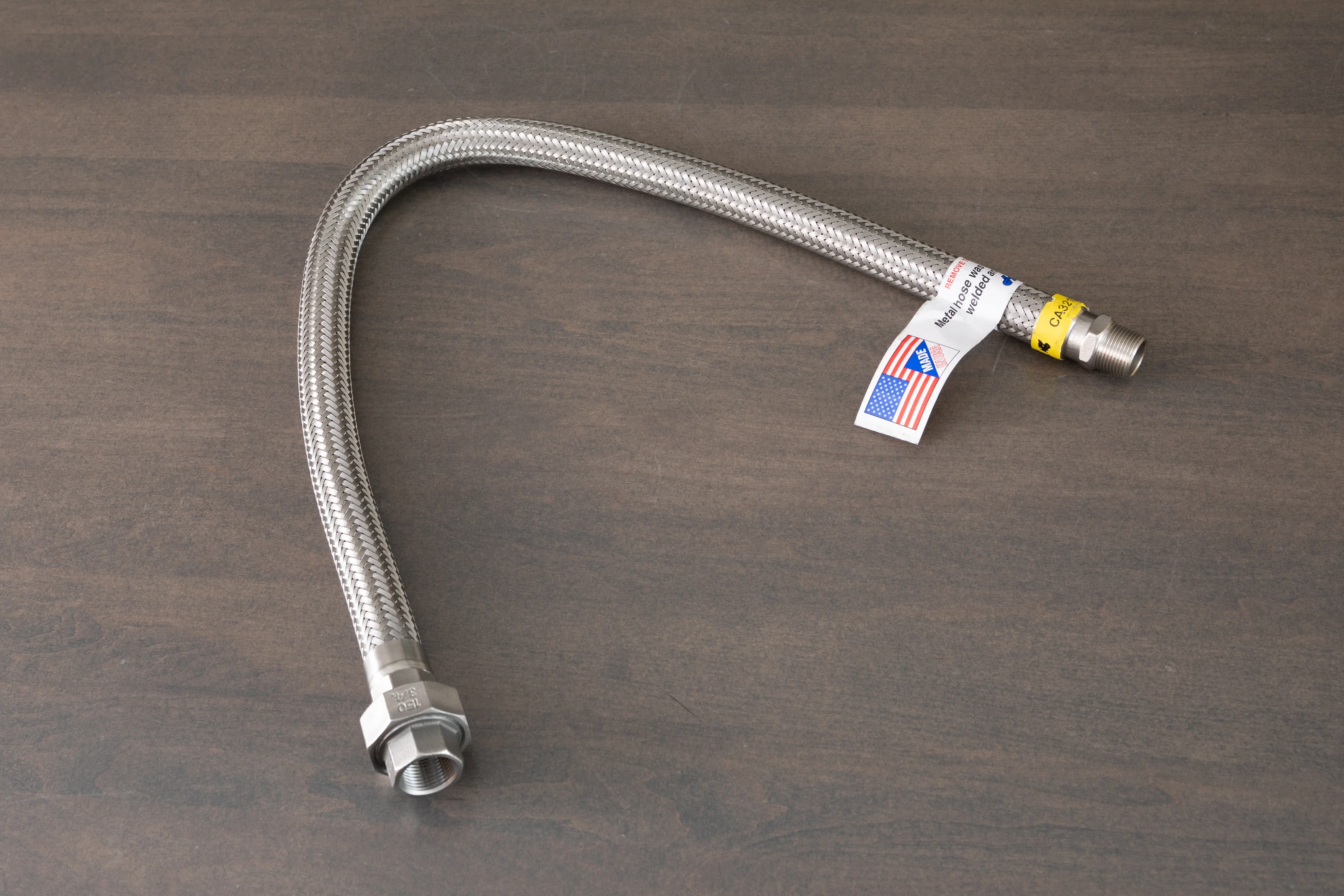 316 Stainless Steel Hose with 3/4 MNPT x 3/4 FNPT Fittings - Image 2