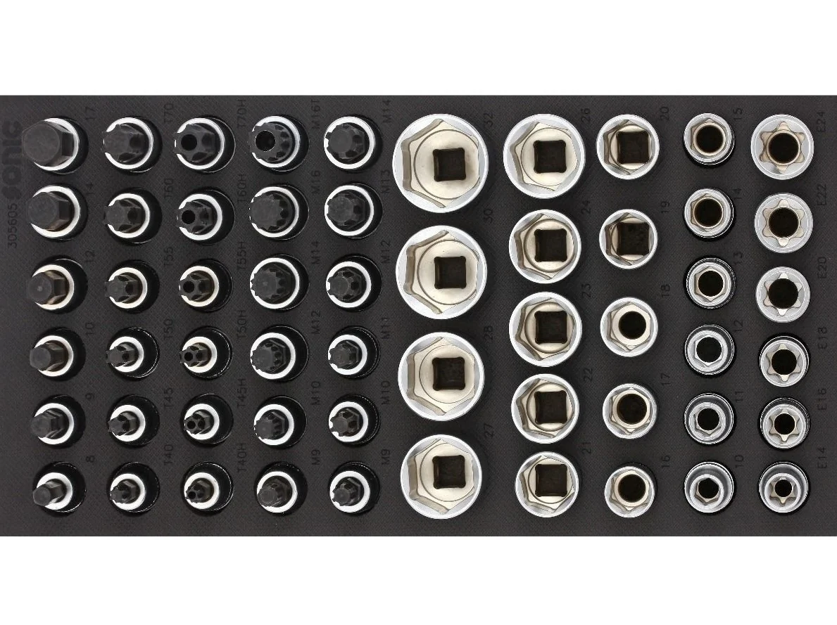 Sonic Foam System - Bit Socket Set 1/2" - 56 Pieces - 1/3 (Small)