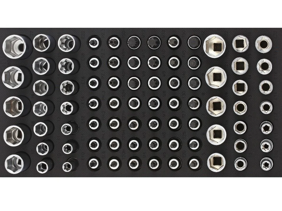 Sonic Foam System - Bit Socket Set 3/8" - 80 Pieces - 1/3 (Small)