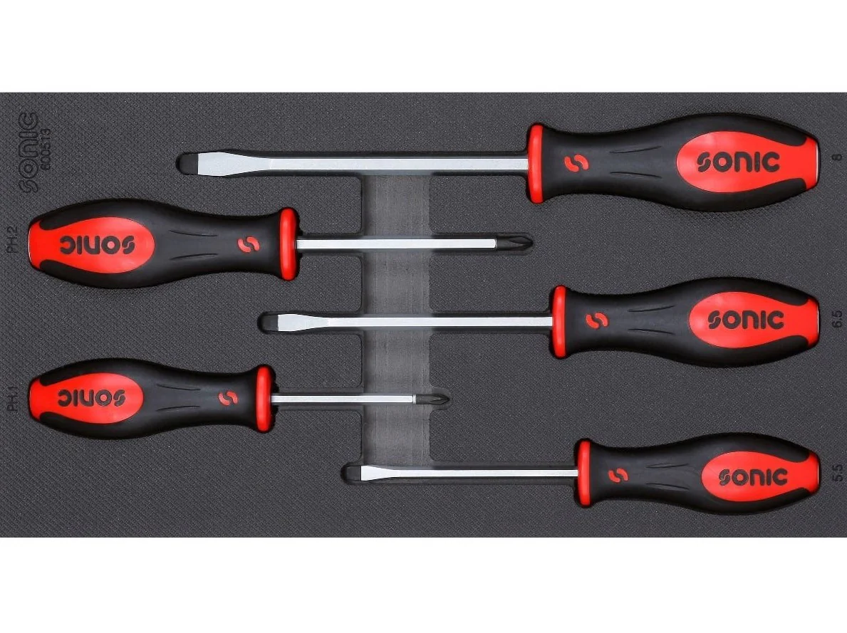 Sonic Foam System - Go-Through Screwdriver Set - 5 Pieces - 1/3 (Small)
