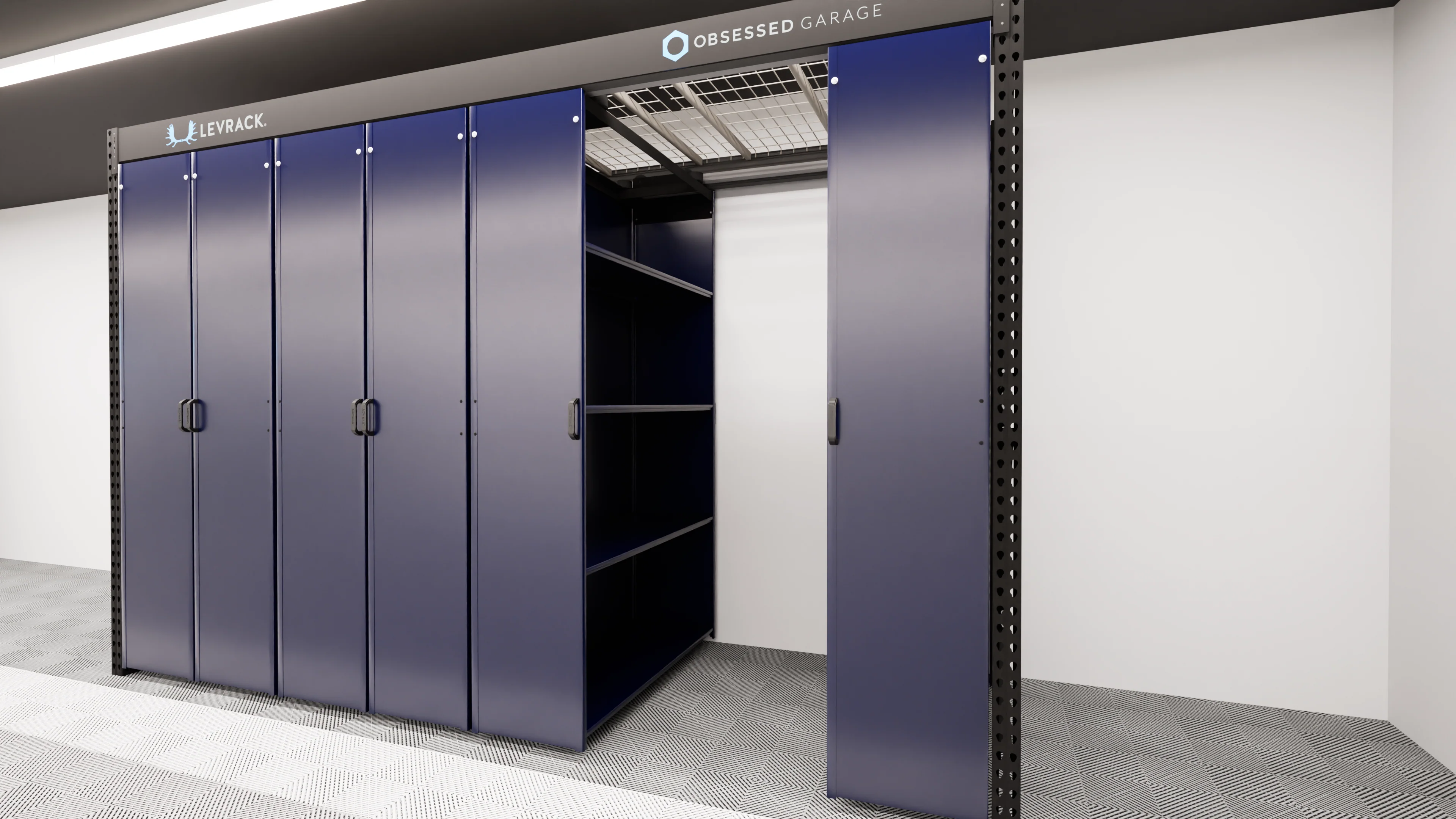 Levrack Storage Solution - Obsessed Garage Edition - Blue With Black Handles - Image 3