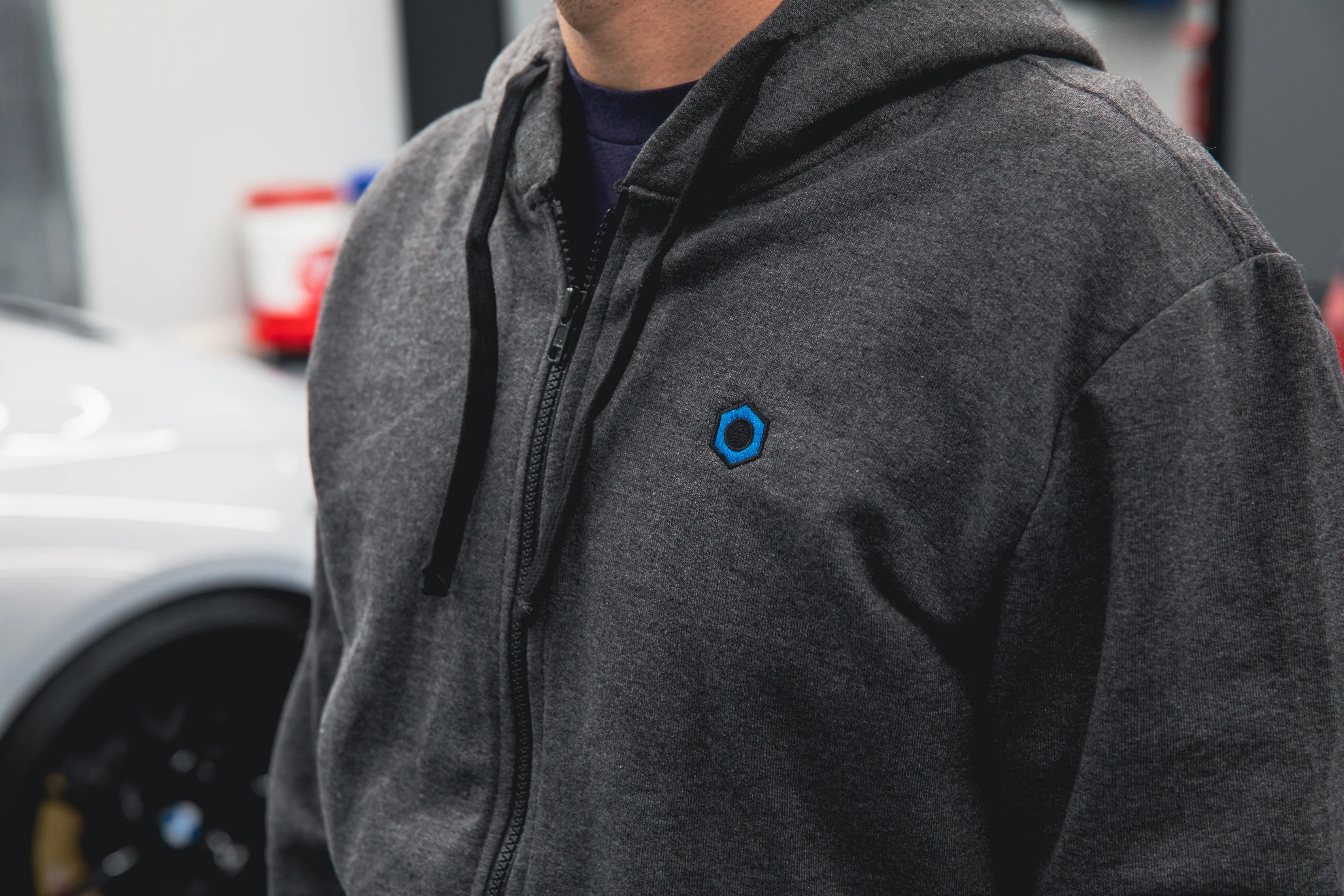 Minimalistic Hex Zip-Up Hoodie - Image 11