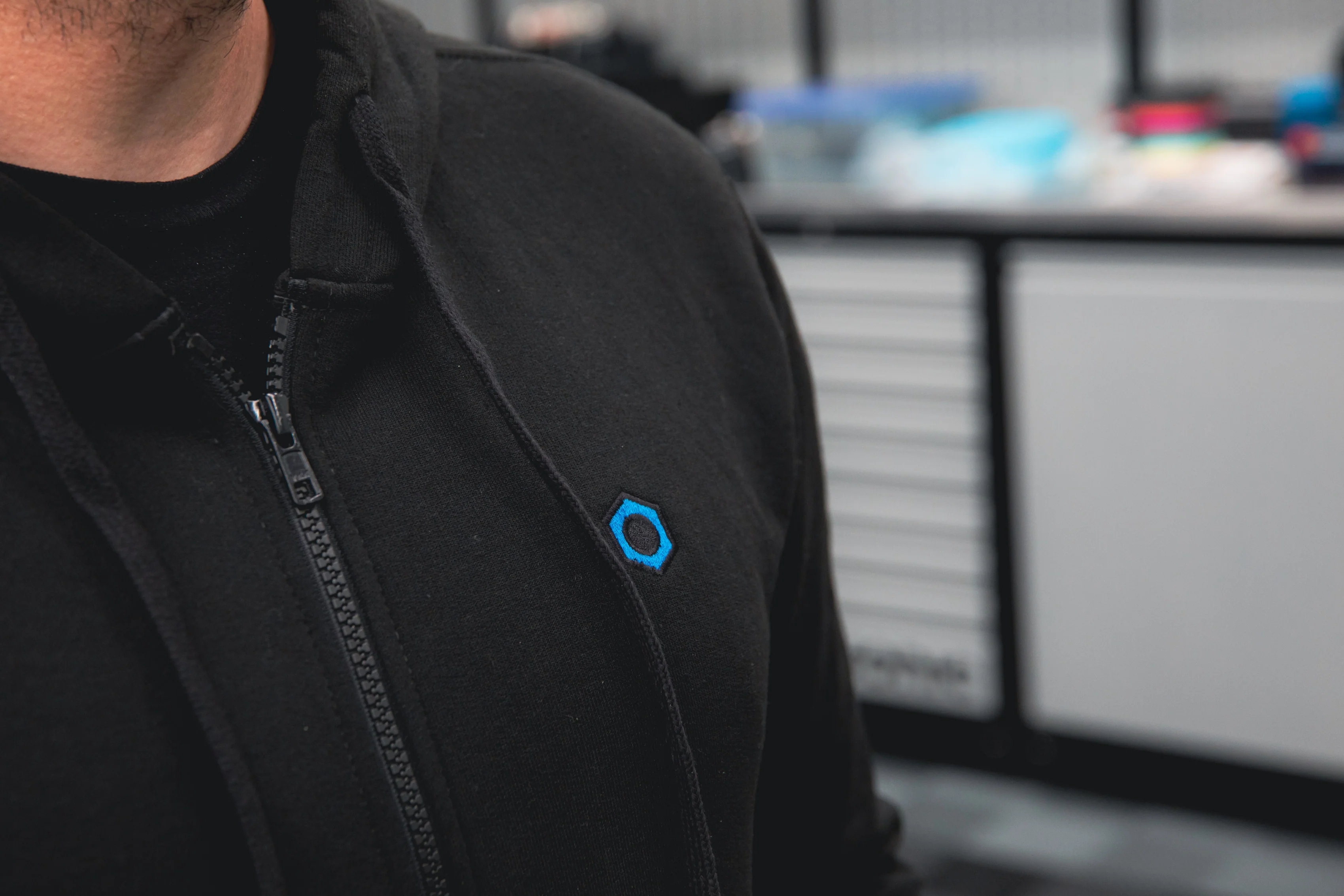 Minimalistic Hex Zip-Up Hoodie - Image 3