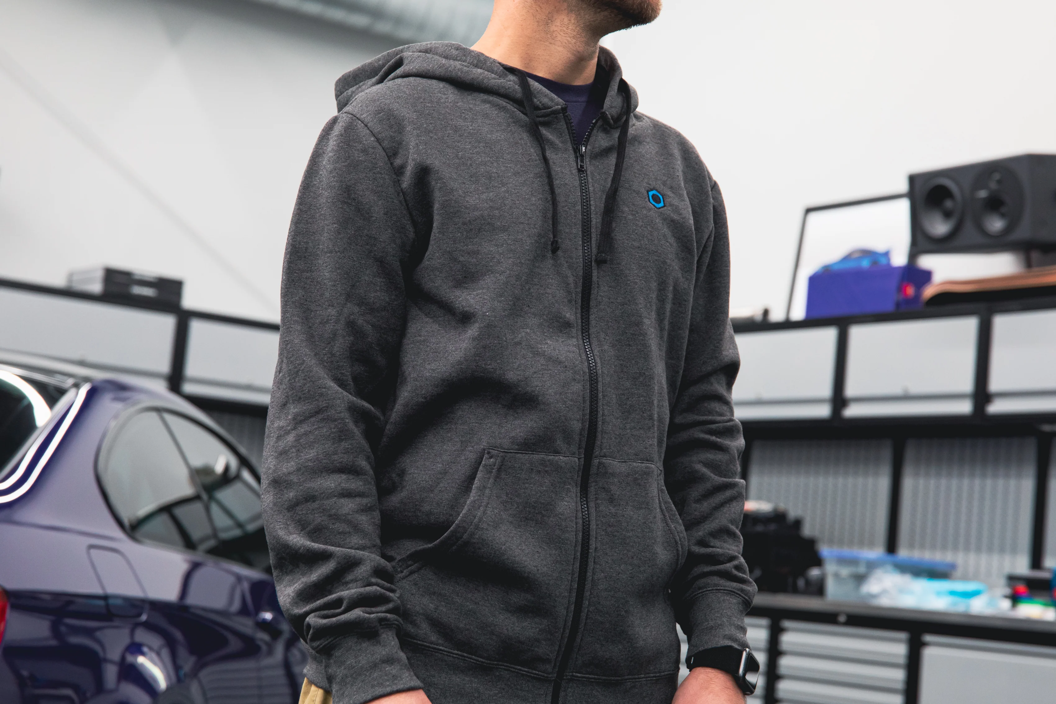 Minimalistic Hex Zip-Up Hoodie - Image 7
